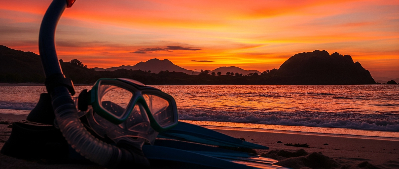 Map of Komodo National Park showing best snorkeling locations